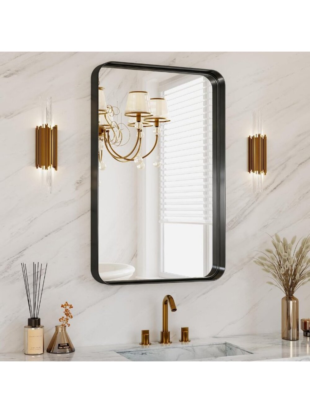 30x22 Inch Rectangle Wall Mirror - Modern Design, Perfect for Bathroom Decor
